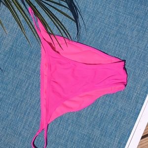 Cabana del Sol ribbed hot pink bikini bottoms